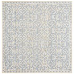 CAMBRIDGE, LIGHT BLUE / IVORY, 6' X 6' Square, Area Rug, CAM123A-6SQ
