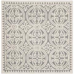 CAMBRIDGE, SILVER / IVORY, 4' X 4' Square, Area Rug, CAM123D-4SQ