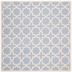 CAMBRIDGE, LIGHT BLUE / IVORY, 6' X 6' Square, Area Rug, CAM125A-6SQ