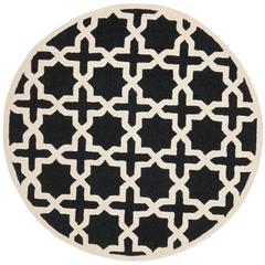 CAMBRIDGE, BLACK / IVORY, 6' X 6' Round, Area Rug, CAM125E-6R