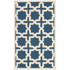 CAMBRIDGE, NAVY BLUE / IVORY, 3' X 5', Area Rug, CAM125G-3
