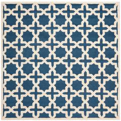 CAMBRIDGE, NAVY BLUE / IVORY, 6' X 6' Square, Area Rug, CAM125G-6SQ