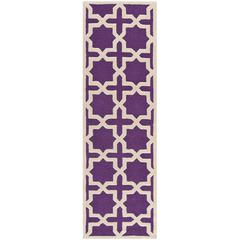 CAMBRIDGE, PURPLE / IVORY, 2'-6" X 12', Area Rug, CAM125K-212