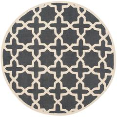 CAMBRIDGE, DARK GREY / IVORY, 6' X 6' Round, Area Rug, CAM125X-6R