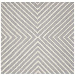 CAMBRIDGE, SILVER / IVORY, 4' X 4' Square, Area Rug, CAM129D-4SQ