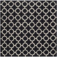 CAMBRIDGE, BLACK / IVORY, 8' X 8' Square, Area Rug, CAM130E-8SQ