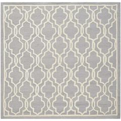 CAMBRIDGE, SILVER / IVORY, 6' X 6' Square, Area Rug, CAM131D-6SQ