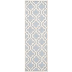 CAMBRIDGE, LIGHT BLUE / IVORY, 2'-6" X 12', Area Rug, CAM132A-212