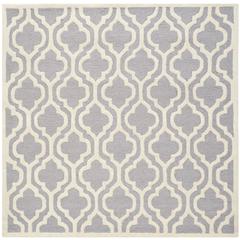 CAMBRIDGE, SILVER / IVORY, 6' X 6' Square, Area Rug, CAM132D-6SQ