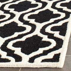 CAMBRIDGE, BLACK / IVORY, 2'-6" X 12', Area Rug, CAM132E-212