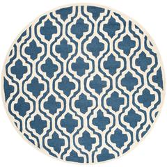CAMBRIDGE, NAVY / IVORY, 6' X 6' Round, Area Rug, CAM132G-6R