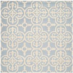 CAMBRIDGE, LIGHT BLUE / IVORY, 8' X 8' Square, Area Rug, CAM133A-8SQ
