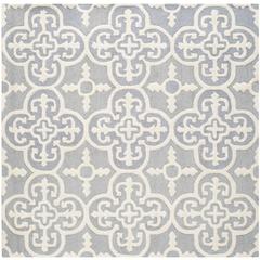 CAMBRIDGE, SILVER / IVORY, 6' X 6' Square, Area Rug, CAM133D-6SQ