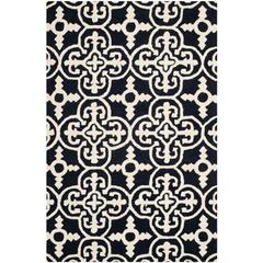 CAMBRIDGE, BLACK / IVORY, 3' X 5', Area Rug, CAM133E-3