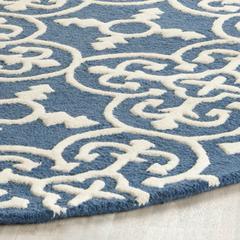 CAMBRIDGE, NAVY / IVORY, 8' X 8' Round, Area Rug, CAM133G-8R