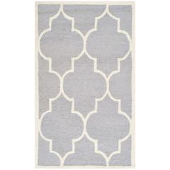 CAMBRIDGE, SILVER / IVORY, 3' X 5', Area Rug, CAM134D-3