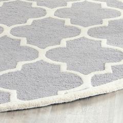 CAMBRIDGE, SILVER / IVORY, 4' X 4' Round, Area Rug, CAM134D-4R
