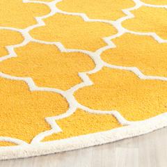 CAMBRIDGE, GOLD / IVORY, 8' X 8' Round, Area Rug, CAM134Q-8R