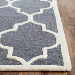 CAMBRIDGE, DARK GREY / IVORY, 2'-6" X 12', Area Rug, CAM134X-212