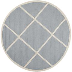 CAMBRIDGE, SILVER / IVORY, 6' X 6' Round, Area Rug, CAM136D-6R
