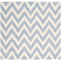 CAMBRIDGE, LIGHT BLUE / IVORY, 8' X 8' Square, Area Rug, CAM139A-8SQ