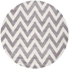 CAMBRIDGE, SILVER / IVORY, 4' X 4' Round, Area Rug, CAM139D-4R