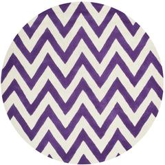 CAMBRIDGE, PURPLE / IVORY, 6' X 6' Round, Area Rug, CAM139K-6R