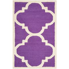 CAMBRIDGE, PURPLE / IVORY, 2'-6" X 4', Area Rug, CAM140K-24