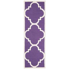 CAMBRIDGE, PURPLE / IVORY, 2'-6" X 12', Area Rug, CAM140K-212