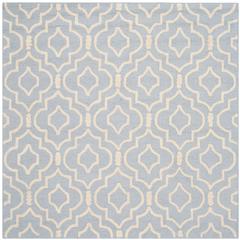 CAMBRIDGE, LIGHT BLUE / IVORY, 8' X 8' Square, Area Rug, CAM141A-8SQ