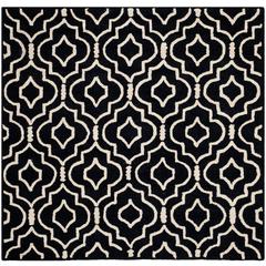 CAMBRIDGE, BLACK / IVORY, 8' X 8' Square, Area Rug, CAM141E-8SQ