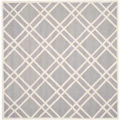 CAMBRIDGE, SILVER / IVORY, 8' X 8' Square, Area Rug, CAM142D-8SQ