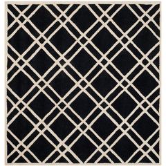 CAMBRIDGE, BLACK / IVORY, 8' X 8' Square, Area Rug, CAM142E-8SQ