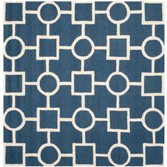 CAMBRIDGE, NAVY BLUE / IVORY, 8' X 8' Square, Area Rug, CAM143G-8SQ