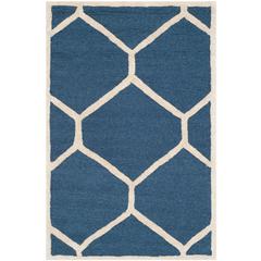 CAMBRIDGE, NAVY BLUE / IVORY, 2'-6" X 4', Area Rug, CAM144G-24