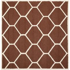 CAMBRIDGE, DARK BROWN / IVORY, 8' X 8' Square, Area Rug, CAM144H-8SQ