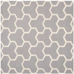 CAMBRIDGE, SILVER / IVORY, 8' X 8' Square, Area Rug, CAM146D-8SQ