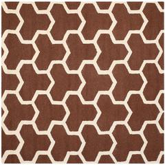 CAMBRIDGE, DARK BROWN / IVORY, 8' X 8' Square, Area Rug, CAM146H-8SQ