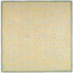 CAMBRIDGE, BLUE / GOLD, 4' X 4' Square, Area Rug