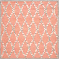 CAMBRIDGE, CORAL / IVORY, 8' X 8' Square, Area Rug