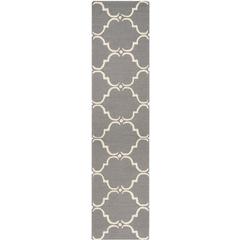 CAMBRIDGE, DARK GREY / IVORY, 2'-6" X 12', Area Rug, CAM703D-212