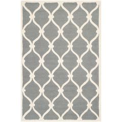CAMBRIDGE, DARK GREY / IVORY, 4' X 6', Area Rug, CAM710D-4