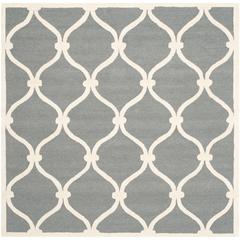 CAMBRIDGE, DARK GREY / IVORY, 8' X 8' Square, Area Rug, CAM710D-8SQ