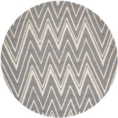 CAMBRIDGE, DARK GREY / IVORY, 6' X 6' Round, Area Rug, CAM711D-6R