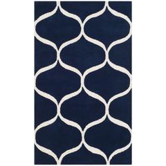 CAMBRIDGE, DARK BLUE / IVORY, 4' X 6', Area Rug
