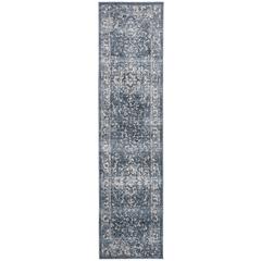 CHARLESTON, NAVY / CREME, 2' X 12', Area Rug