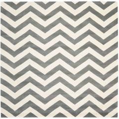 CHATHAM, DARK GREY / IVORY, 7' X 7' Square, Area Rug, CHT715D-7SQ