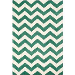 CHATHAM, TEAL / IVORY, 4' X 6', Area Rug, CHT715T-4
