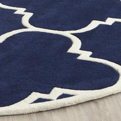 CHATHAM, DARK BLUE / IVORY, 5' X 5' Round, Area Rug, CHT730C-5R