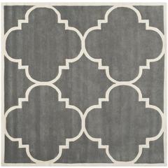 CHATHAM, DARK GREY / IVORY, 5' X 5' Square, Area Rug, CHT730D-5SQ